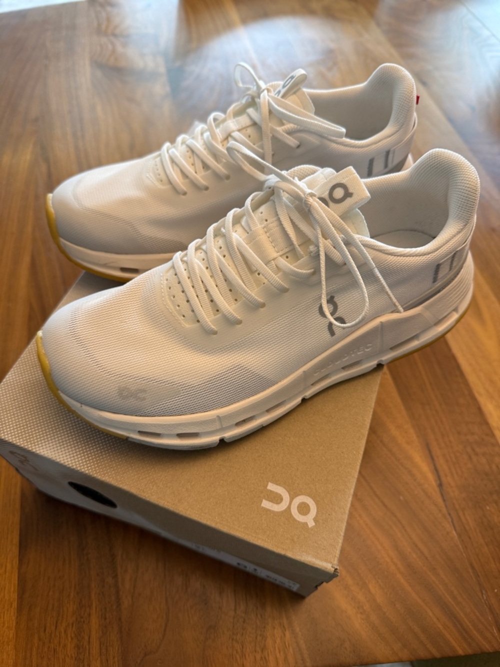 On Running Cloudnova Form 2 White Sneakers with Yellow Sole Accent